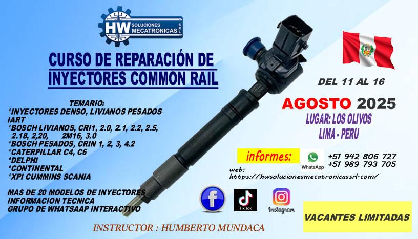 CURSO DE REPARACIÓN DE INYECTORES COMMON RAIL
